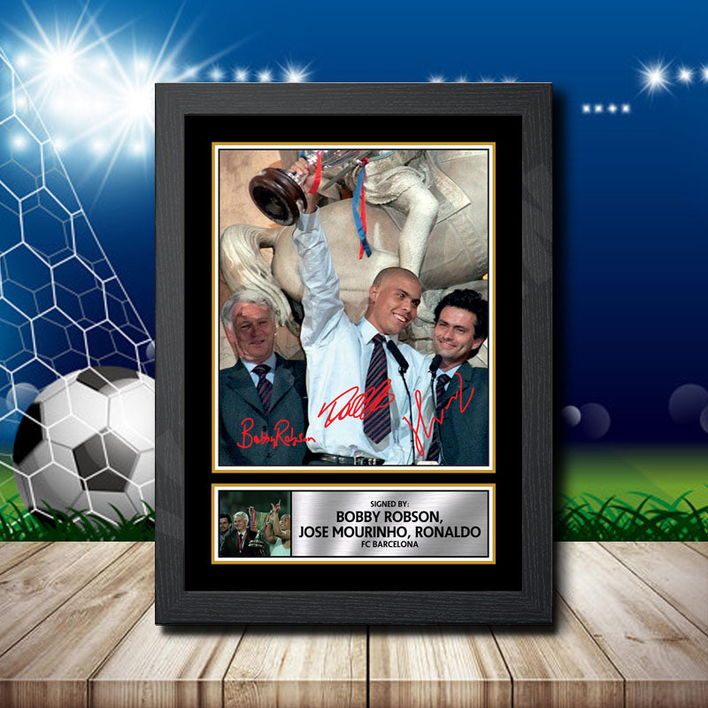 Bobby Robson Jose Mourinho Ronaldo Printed Signature Footballers Star Poster Print Framed Wall Art Gift β Bobby Robson Jose Mourinho Ronaldo Printed Signature Footballers Star Poster