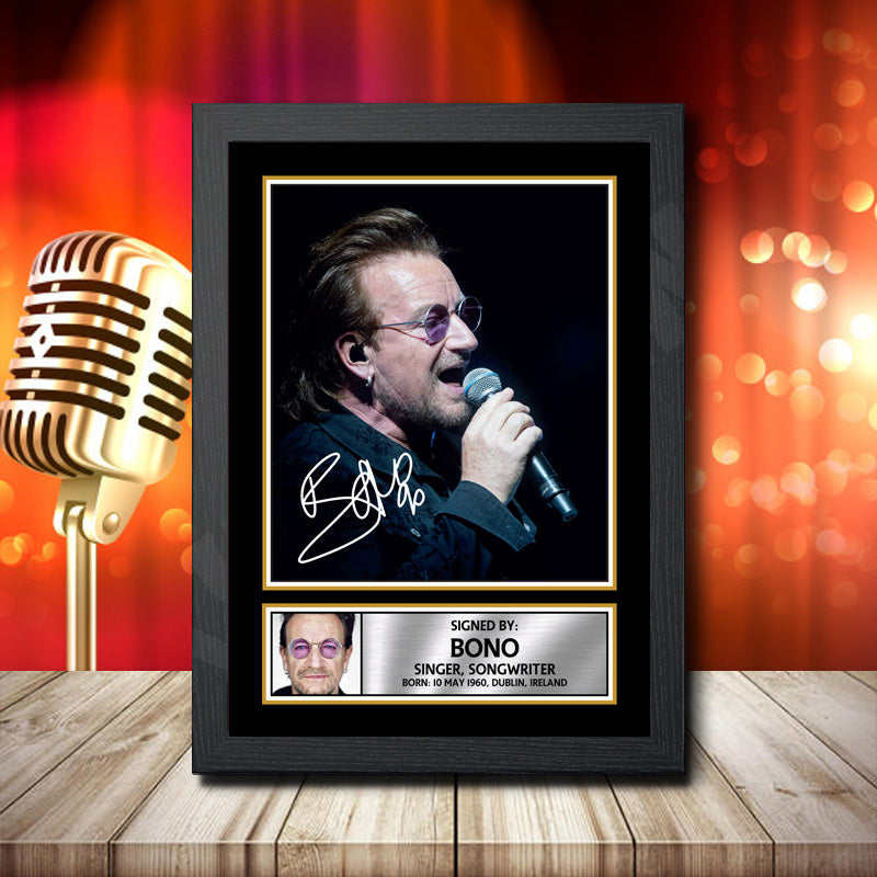 Bono 2 – Printed Signature Music Star Print – Bono 2