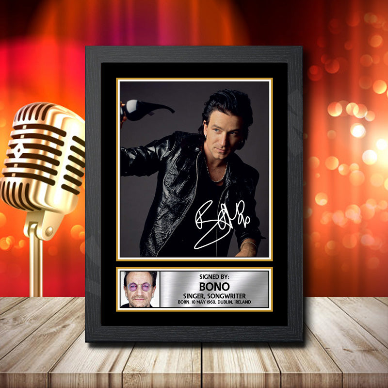 Bono 1 – Printed Signature Music Star Print – Bono 1