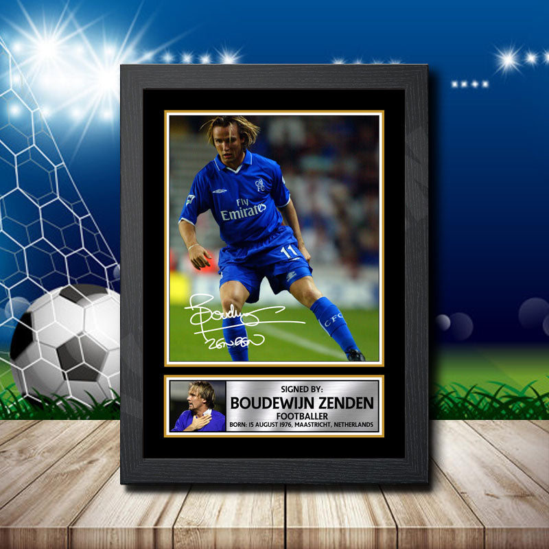 Boudewijn Zenden Printed Signature Footballers Star Poster Print Framed Wall Art Gift – Boudewijn Zenden Printed Signature Footballers Star Poster Print