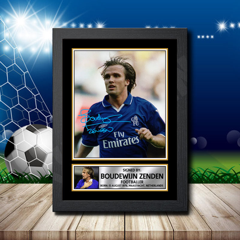Boudewijn Zenden 2 Printed Signature Footballers Star Poster Print Framed Wall Art Gift – Boudewijn Zenden 2 Printed Signature Footballers Star Poster Print