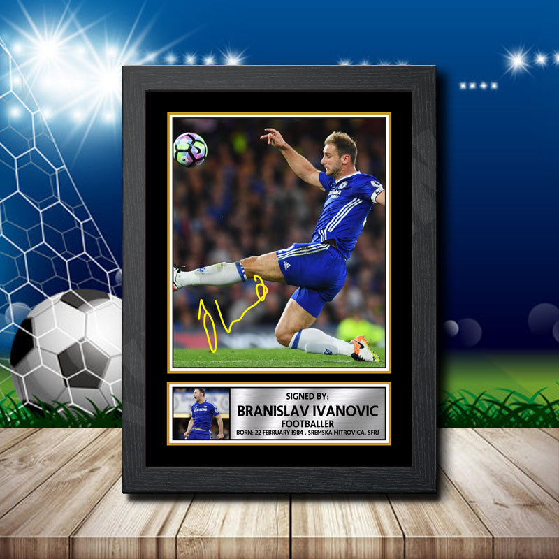Branislav Ivanovic 2 Printed Signature Footballers Star Poster Print Framed Wall Art Gift – Branislav Ivanovic 2 Printed Signature Footballers Star Poster Print