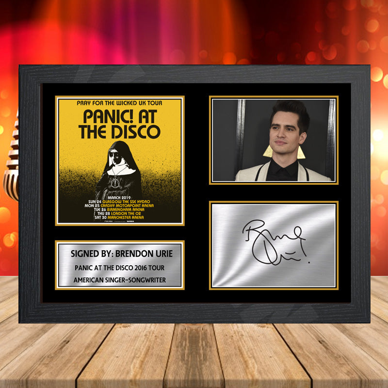 Brendon Urie Panic At The Disco 2016 Tour 1 2 – Printed Signature Music-Landscape Star Print – Brendon Urie Panic At The Disco 2016 Tour 1 2