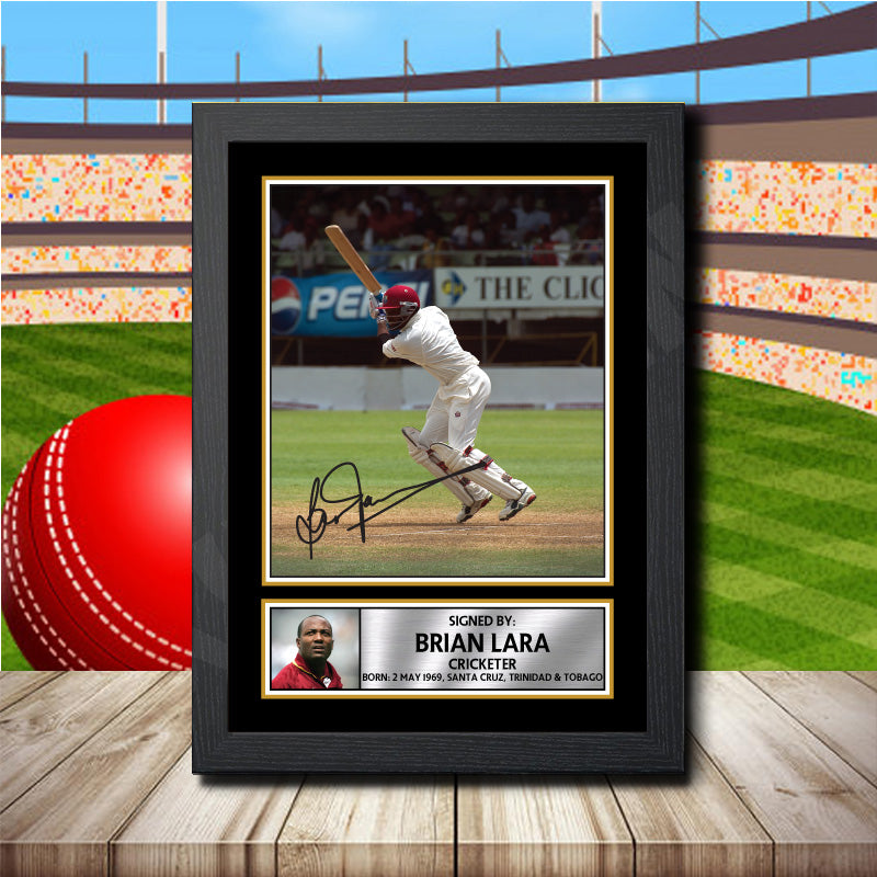 Brian Lara Printed Signature Cricket Star Poster Print Framed Wall Art Gift – Brian Lara Printed Signature Cricket Star Poster Print