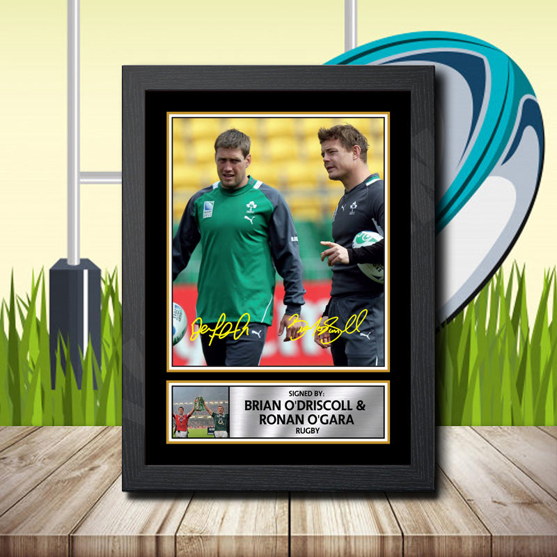 Brian O Driscoll Ronan O Gara 1 Printed Signature Rugby Star Poster Print Framed Wall Art Gift – Brian O Driscoll Ronan O Gara 1 Printed Signature Rugby Star Poster Print