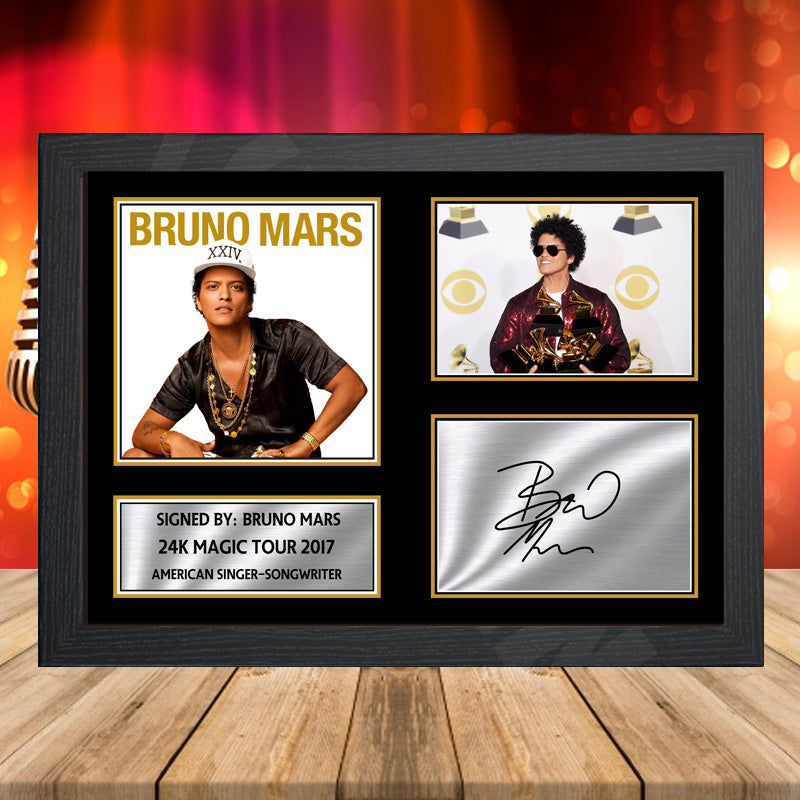 Bruno Mars 24k Magic Tour 2017 2 – Printed Signature Music-Landscape Star Print – Bruno Mars 24k Magic Tour 2017 2