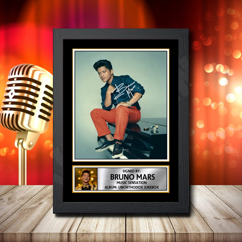 Bruno Mars Unorthodox Jukebox 1 Printed Signature Music Star Poster Print Framed Wall Art Gift β Bruno Mars Unorthodox Jukebox 1 Printed Signature Music Star Poster Print