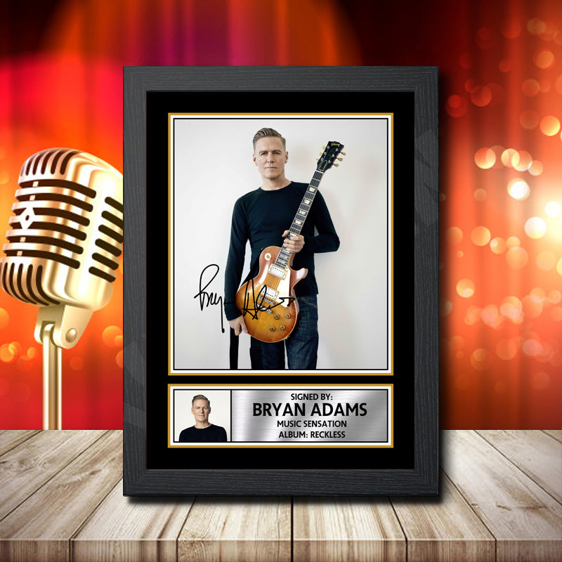 Bryan Adams Reckless 2 Printed Signature Music Star Poster Print Framed Wall Art Gift – Bryan Adams Reckless 2 Printed Signature Music Star Poster Print