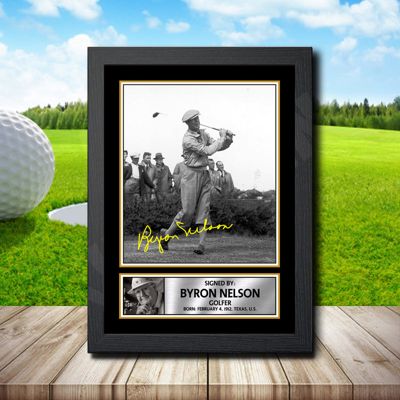Byron Nelson 2 Printed Signature Golfer Star Poster Print Framed Wall Art Gift – Byron Nelson 2 Printed Signature Golfer Star Poster Print