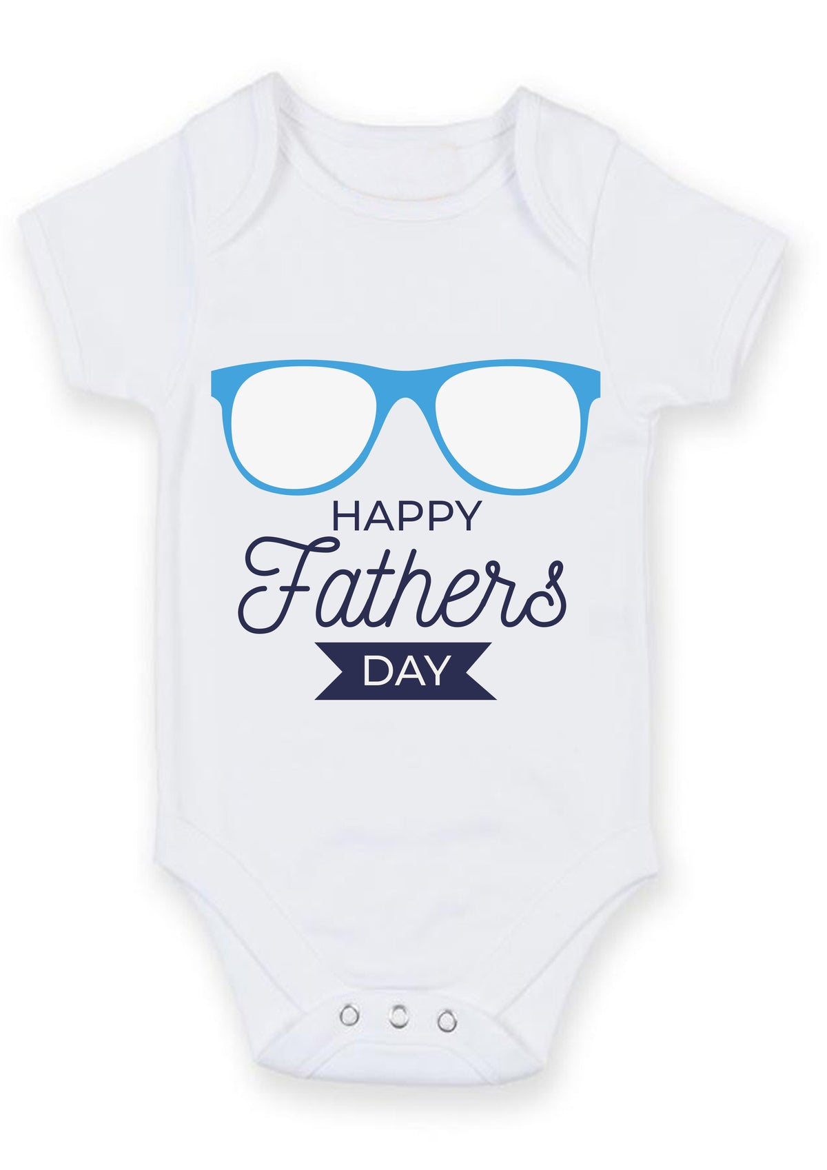 Happy Father's Day Baby Grow – Blue Glasses Design Baby Bodysuit – Cute Father's Day Outfit for Baby Boy or Girl – New Dad Gift & Keepsake Vest – Happy Father's Day Baby Grow
