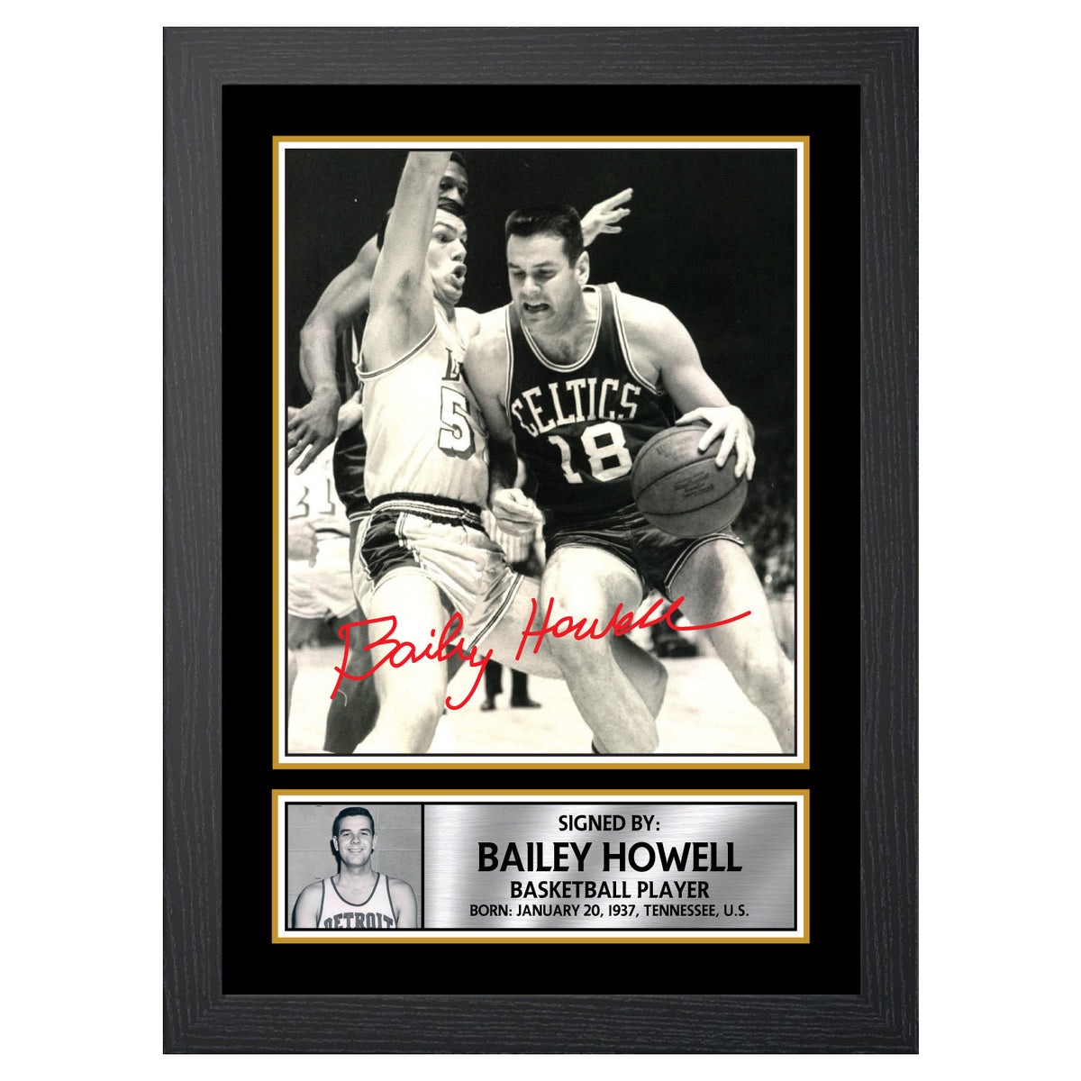 Bailey Howell Basketball Player Printed Signature Poster Print Gift
