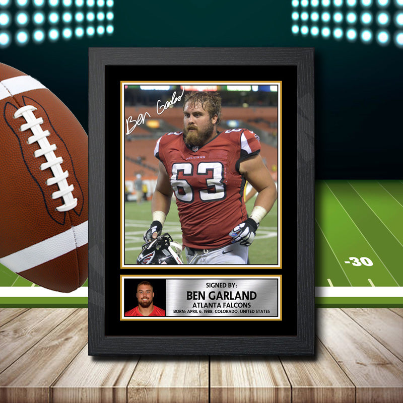 Ben Garland 1 – Printed Signature NFL Star Print – Ben Garland 1