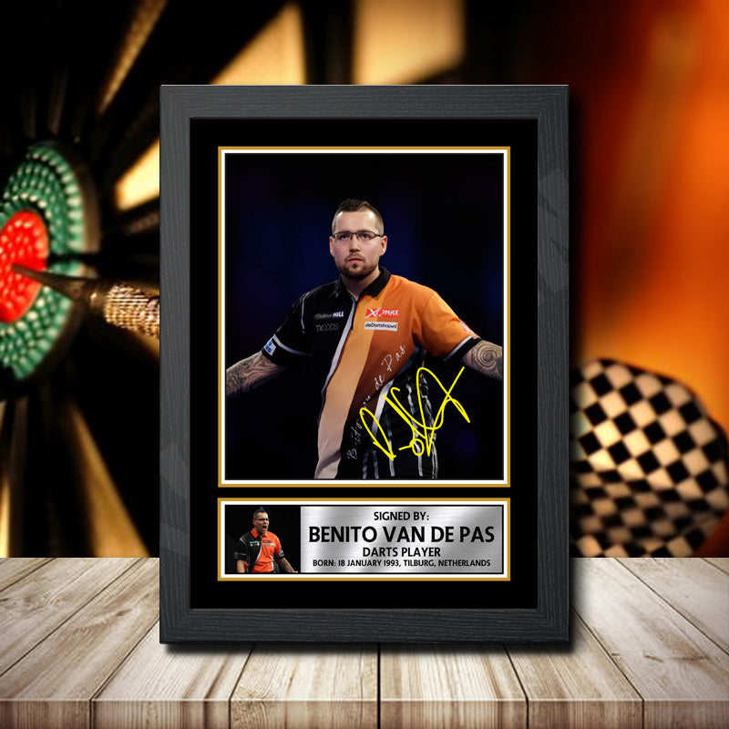 Benito Van De Pas Printed Signature Darts Star Poster Print Framed Wall Art Gift β Benito Van De Pas Printed Signature Darts Star Poster Print