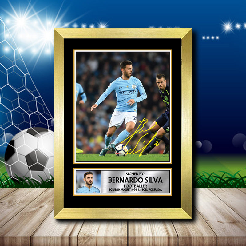 Bernardo Silva Footballer Printed Signature Poster Print Gift