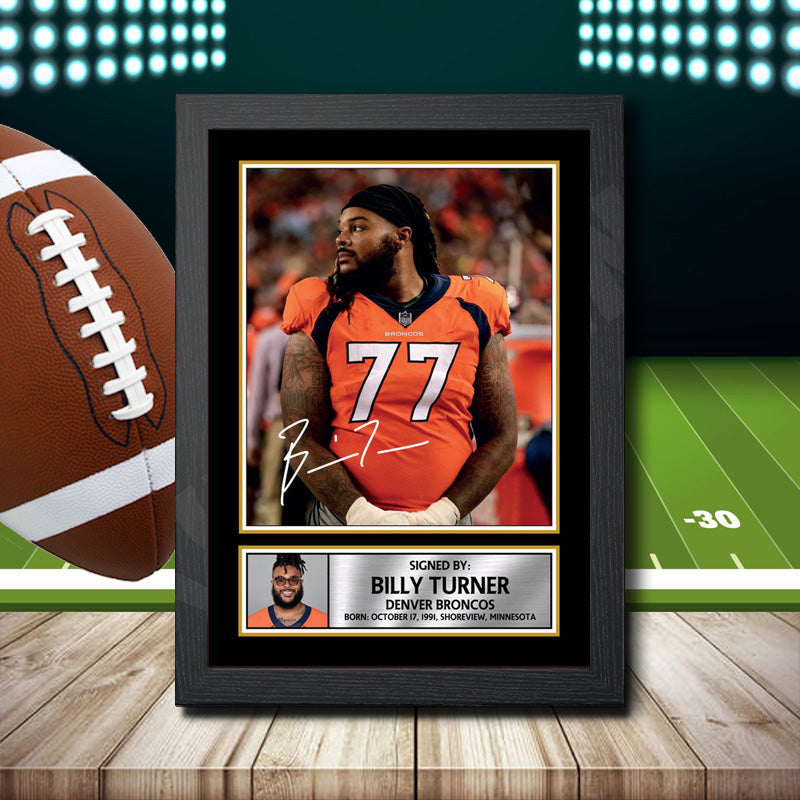 Billy Turner 2 β Printed Signature NFL Star Print β Billy Turner 2