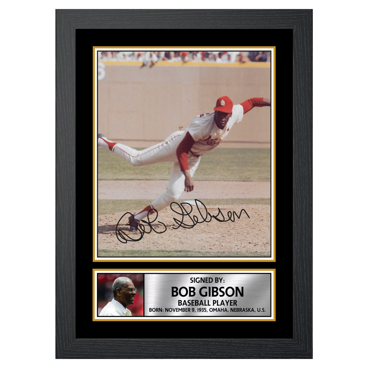 Bob Gibson Baseball Player Printed Signature Poster Print Gift