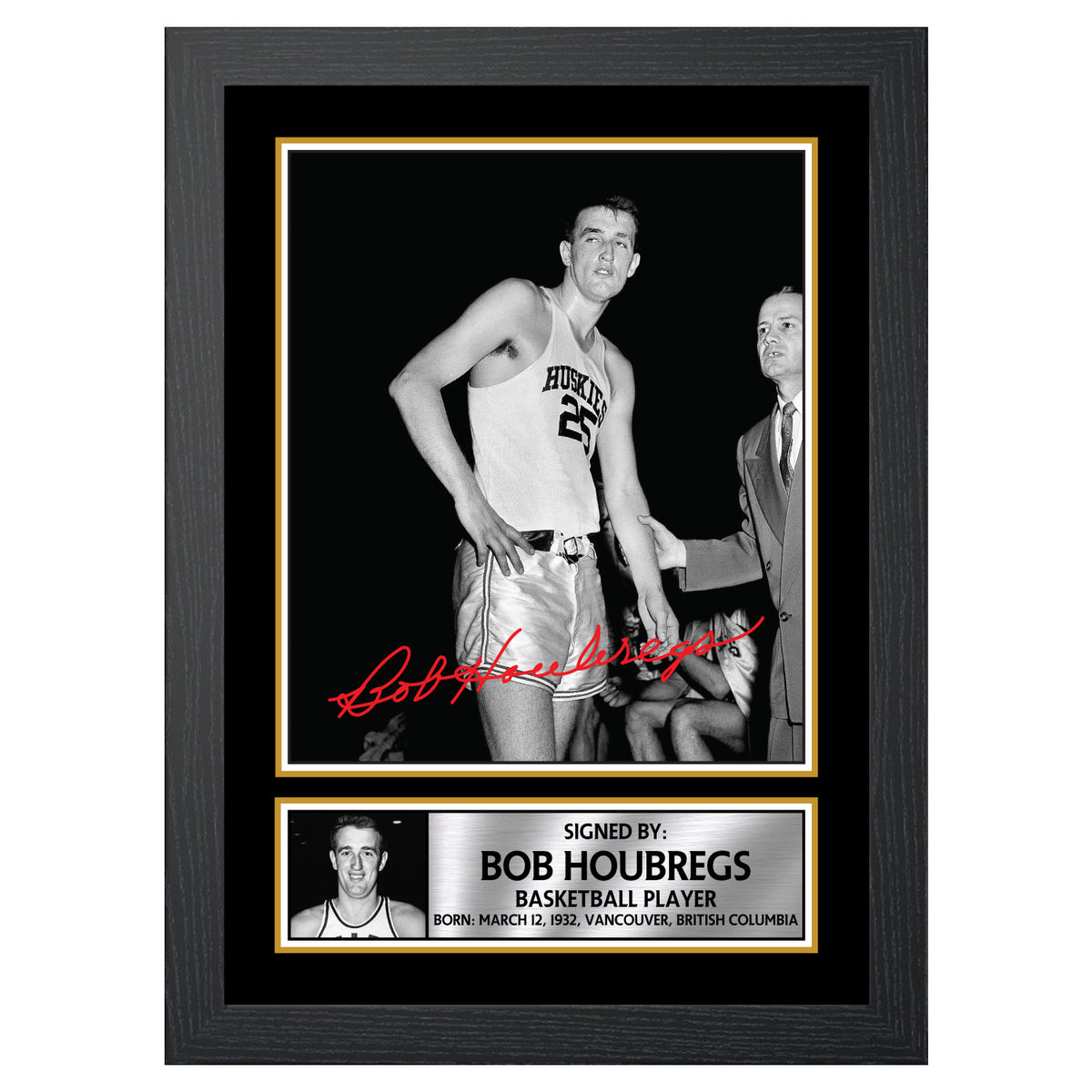 Bob Houbregs Basketball Player Printed Signature Poster Print Gift