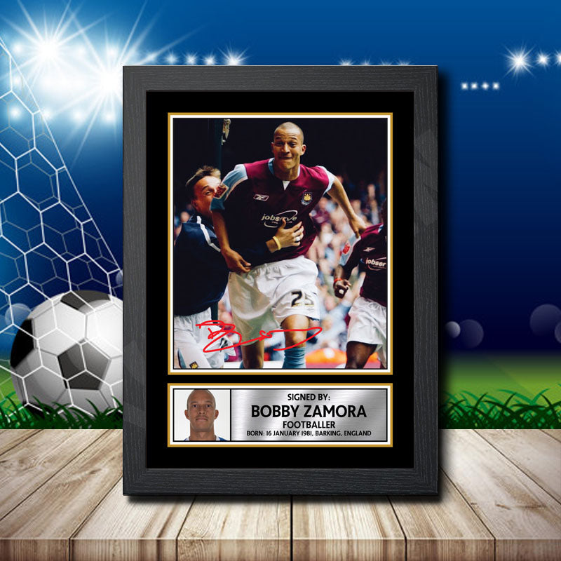 Bobby Zamora 2 Printed Signature Footballers Star Poster Print Framed Wall Art Gift – Bobby Zamora 2 Printed Signature Footballers Star Poster Print