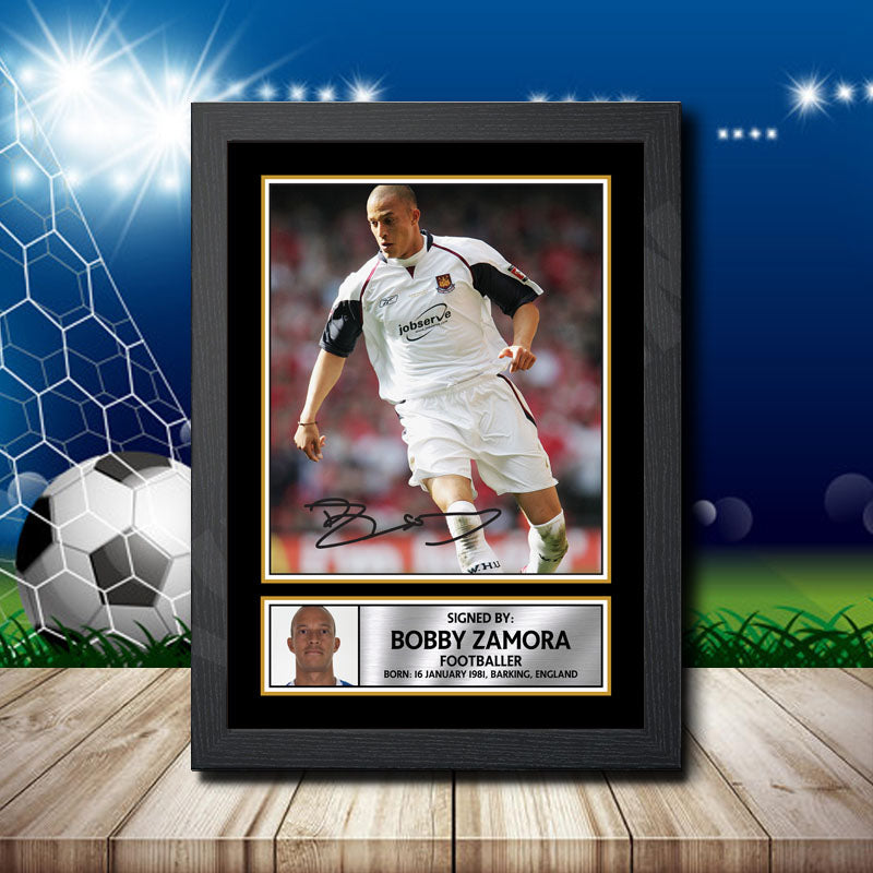 Bobby Zamora 1 Printed Signature Footballers Star Poster Print Framed Wall Art Gift – Bobby Zamora 1 Printed Signature Footballers Star Poster Print