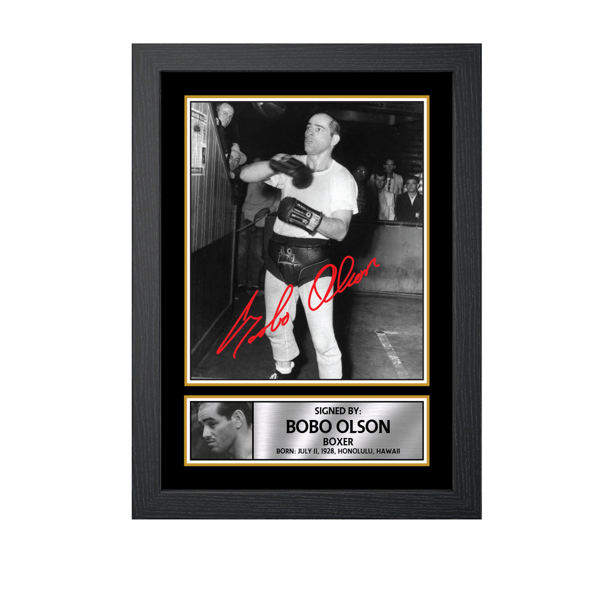 Bobo Olson M673 Boxing Printed Signature Poster Print Gift
