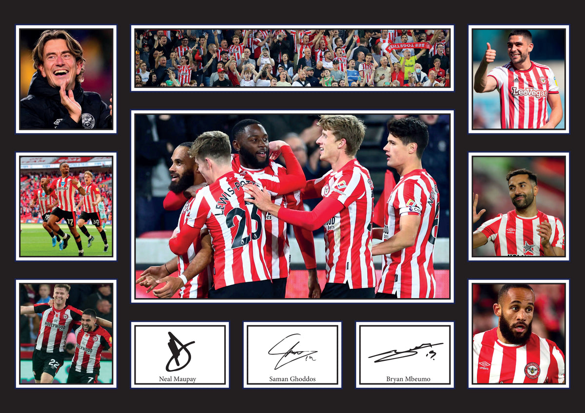 Brentford Premier League Football Team Framed Printed Signature Print – Fan Gift – Wall Art – Brentford Premier League Football Team Framed Printed Signature Print – A4 Poster