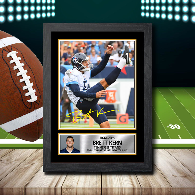 Brett Kern – Printed Signature NFL Star Print – Brett Kern