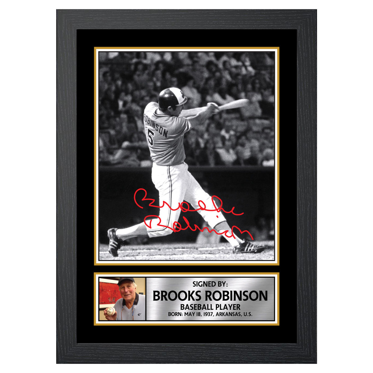 Brooks Robinson Baseball Player Printed Signature Poster Print Gift