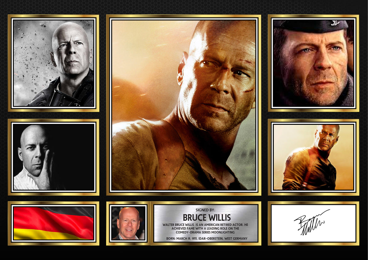Bruce Willis – Printed Signature Television Star Print – Bruce Willis – A4 Poster