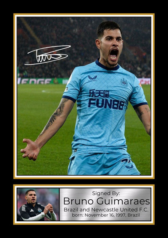 Bruno Guimarães Printed Signature Photo Poster