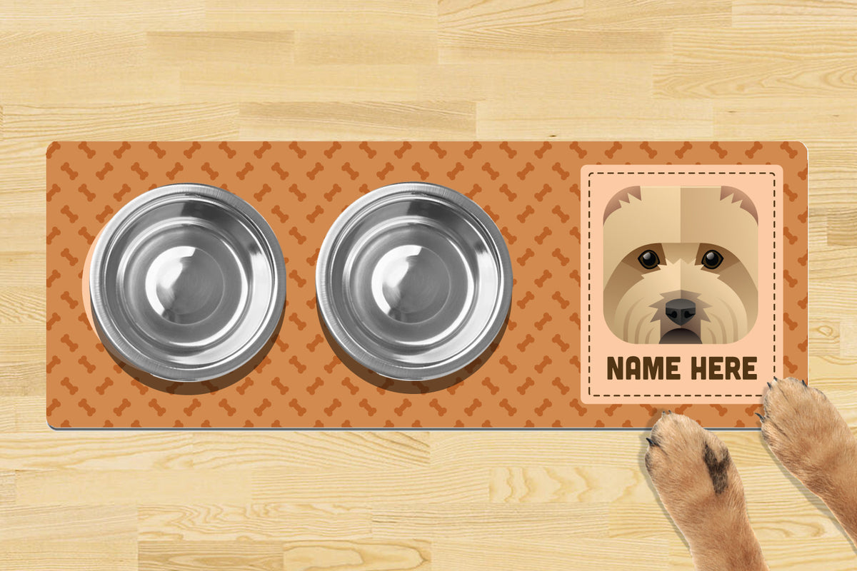 Personalised Dog Breed Dog Bowl Mat 880mm X 300mm2 Bowl Design - Cairn Terrier