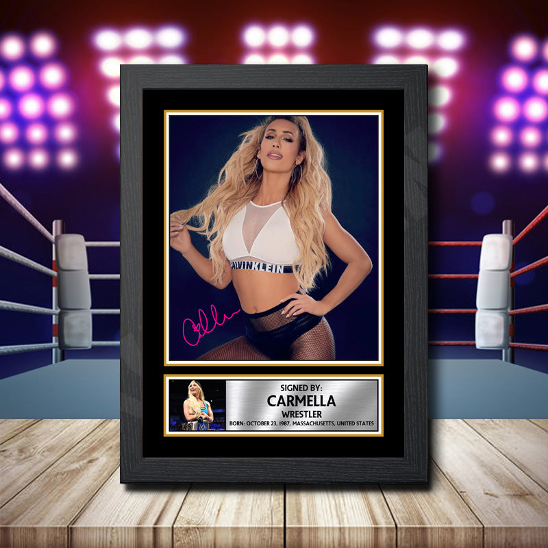 Carmella Printed Signature Wwe Star Poster Print Framed Wall Art Gift β Carmella Printed Signature Wwe Star Poster Print