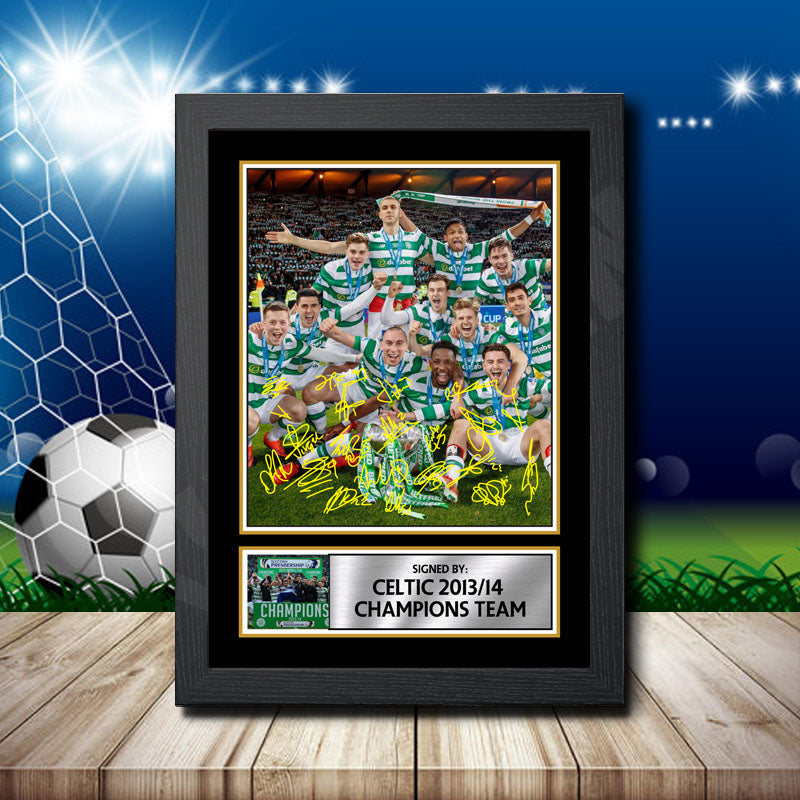 Celtic 2013 14 Champions Team 2 Printed Signature Footballers Star Poster Print Framed Wall Art Gift β Celtic 2013 14 Champions Team 2 Printed Signature Footballers Star Poster Print
