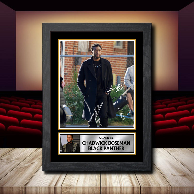 Chadwick Boseman Black Panther 2 Printed Signature Movie Star Poster Print Framed Wall Art Gift β Chadwick Boseman Black Panther 2 Printed Signature Movie Star Poster Print