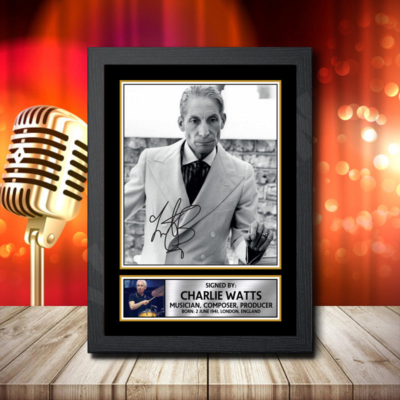 Charlie Watts 2 – Printed Signature Music Star Print – Charlie Watts 2