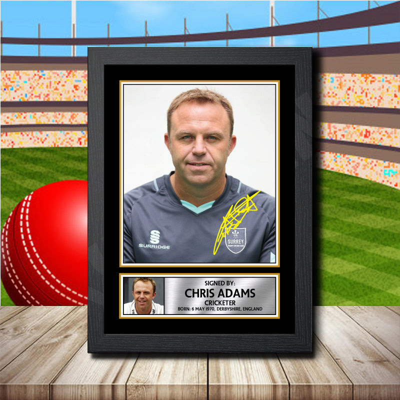 Chris Adams Printed Signature Cricket Star Poster Print Framed Wall Art Gift β Chris Adams Printed Signature Cricket Star Poster Print