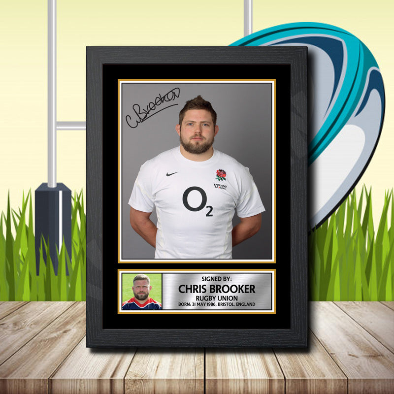 Chris Brooker 2 Printed Signature Rugby Star Poster Print Framed Wall Art Gift β Chris Brooker 2 Printed Signature Rugby Star Poster Print