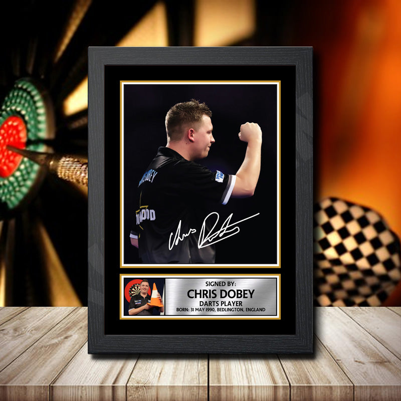 Chris Dobey Printed Signature Darts Star Poster Print Framed Wall Art Gift – Chris Dobey Printed Signature Darts Star Poster Print