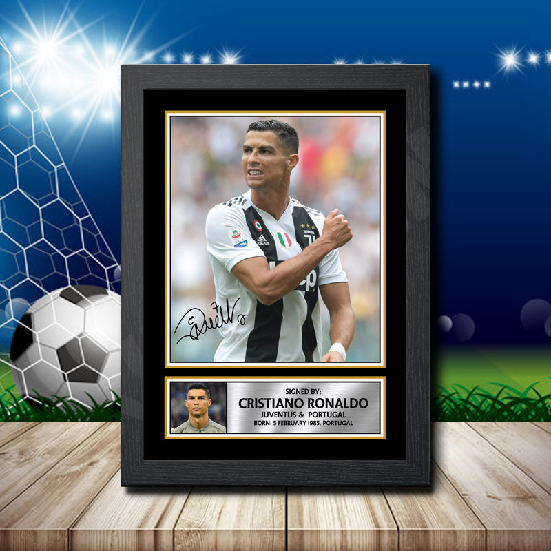 Cristiano Ronaldo 2 Printed Signature Footballers Star Poster Print Framed Wall Art Gift – Cristiano Ronaldo 2 Printed Signature Footballers Star Poster Print