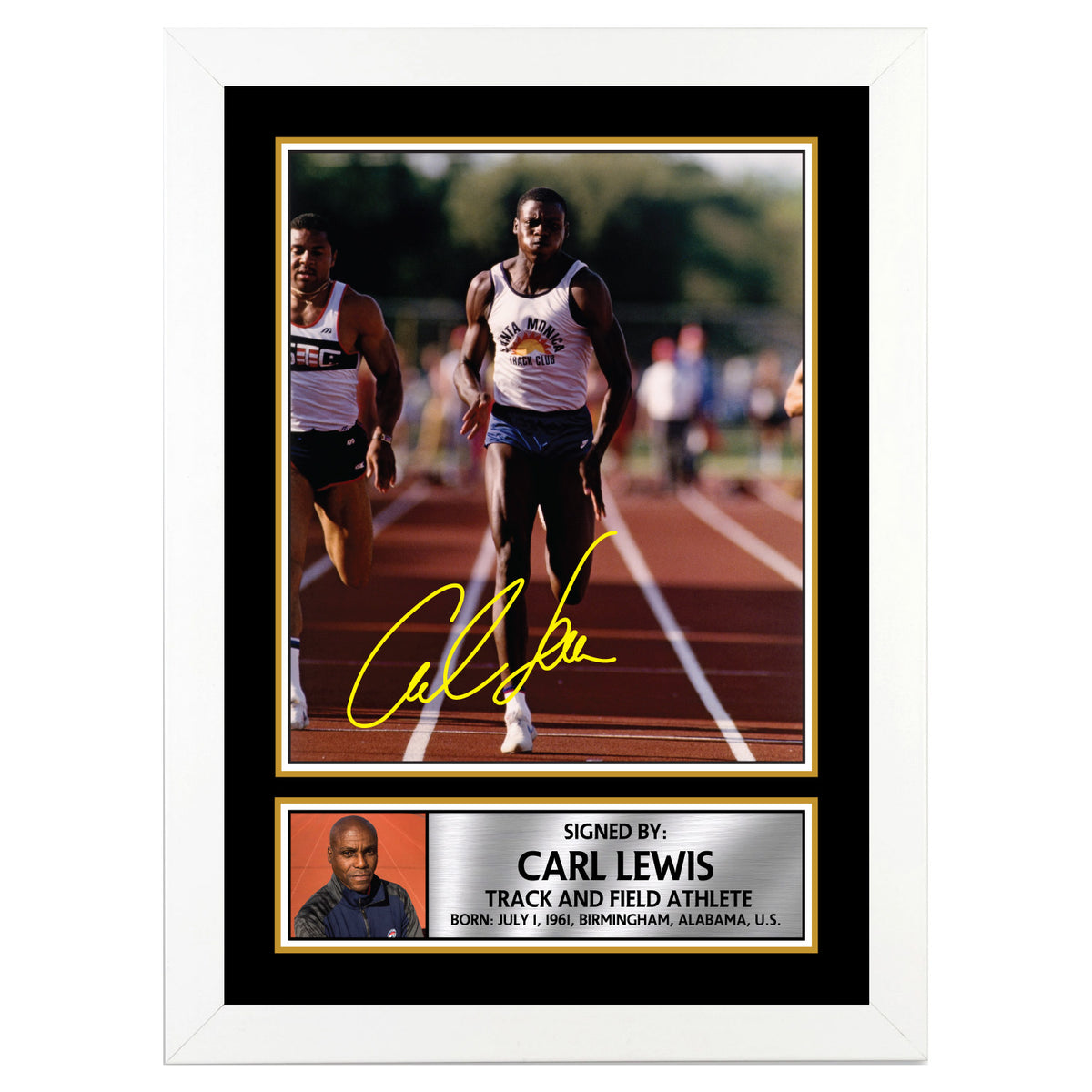 Carl Lewis 2 Athletics Printed Signature Poster Print Gift