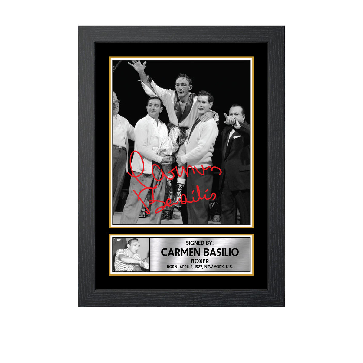 Carmen Basilio M679 Boxing Printed Signature Poster Print Gift