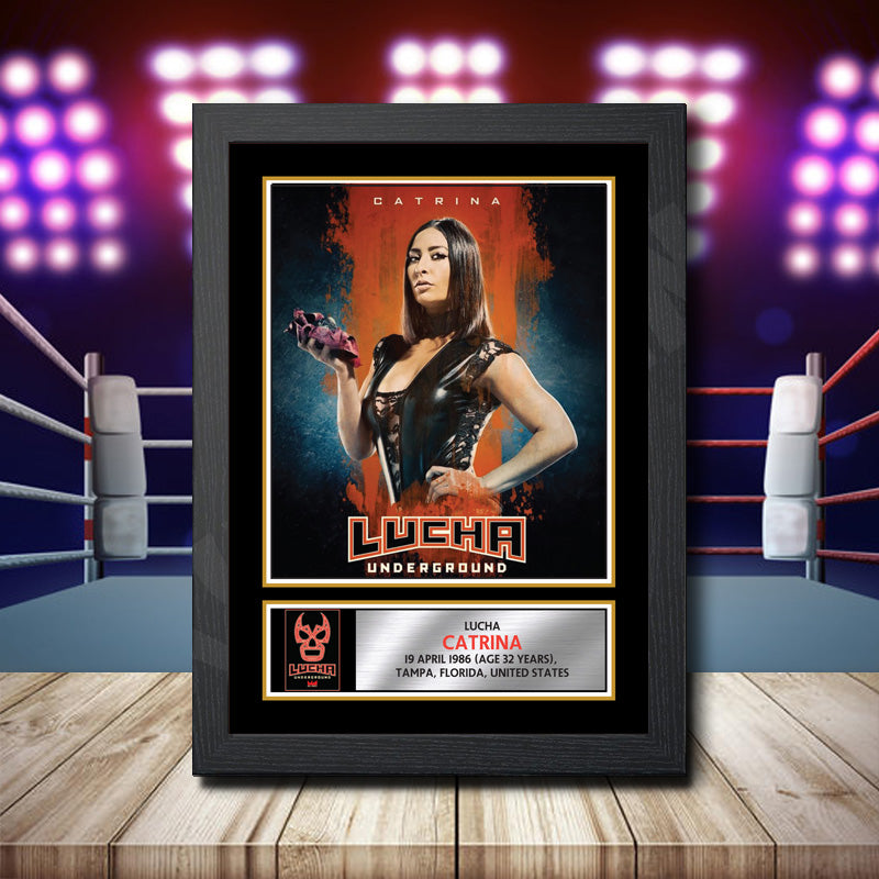 Catrina Lucha Print Printed Signature Wwe Star Poster Print Framed Wall Art Gift β Catrina Lucha Print Printed Signature Wwe Star Poster Print