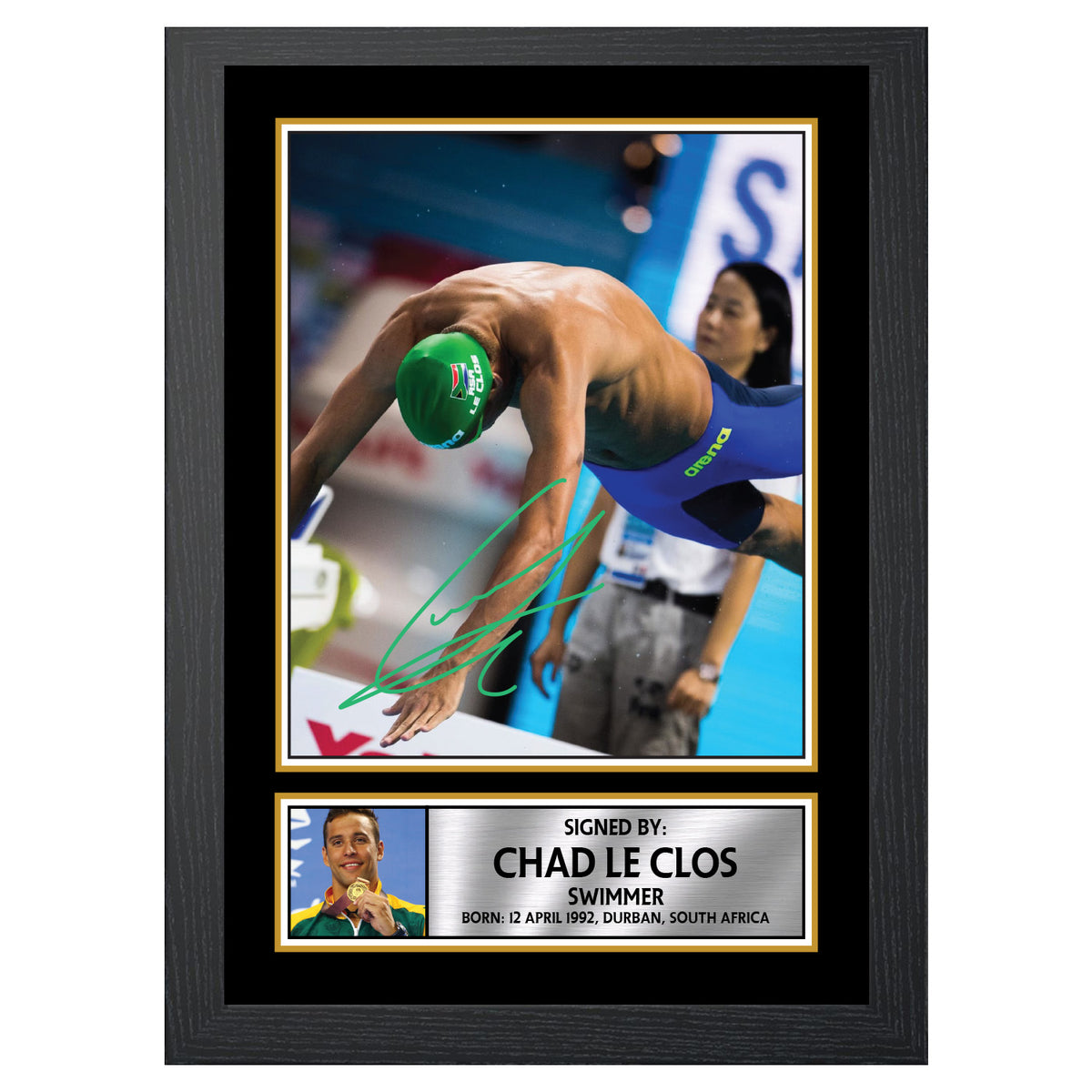 Chad le Clos M456 Swimmer Printed Signature Poster Print Gift