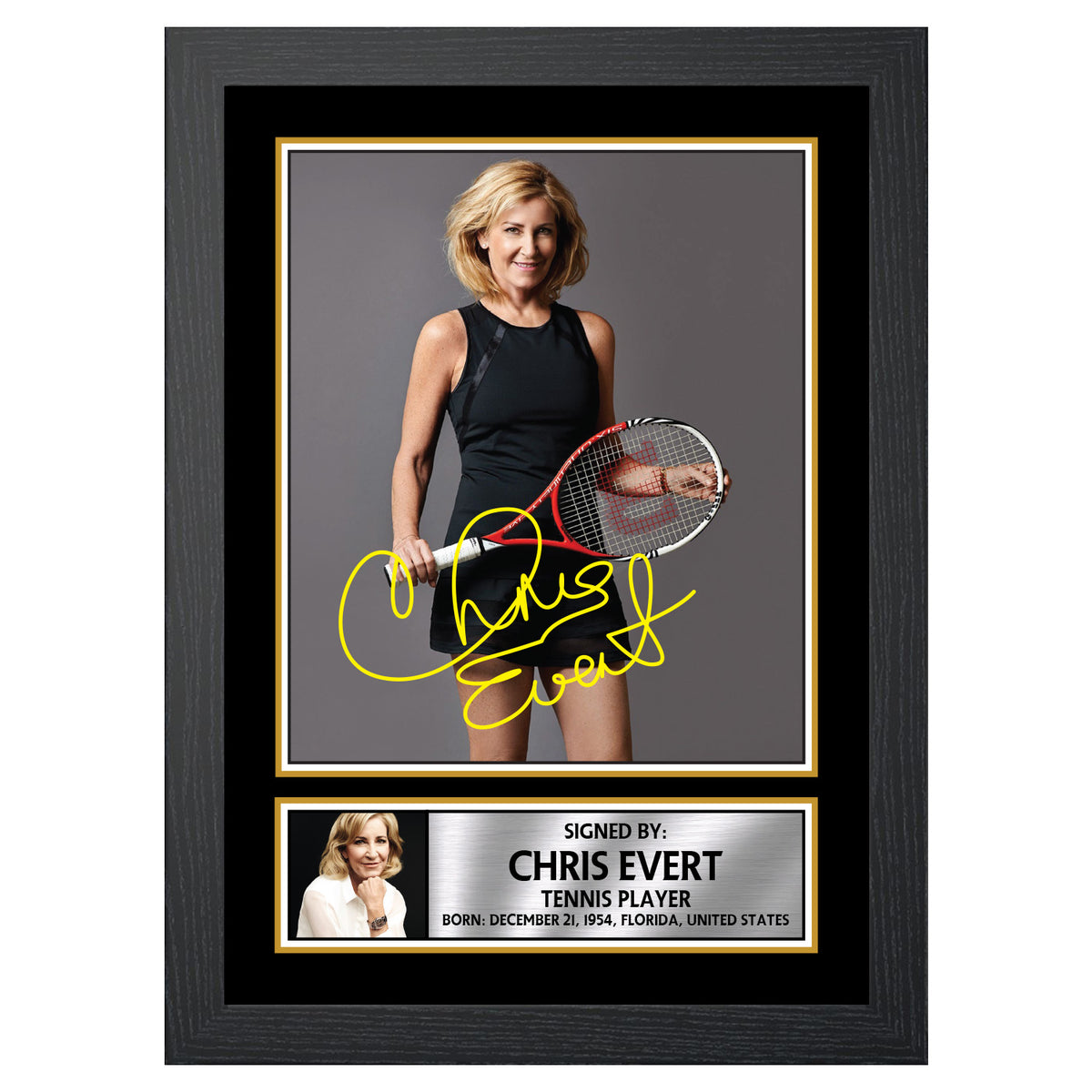 Chris Evert M553 Tennis Player Printed Signature Poster Print Gift