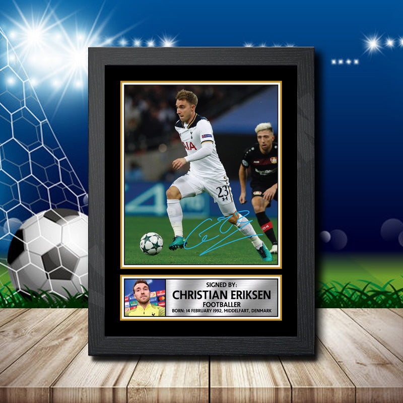 Christian Eriksen 4 Printed Signature Footballers Star Poster Print Framed Wall Art Gift β Christian Eriksen 4 Printed Signature Footballers Star Poster Print