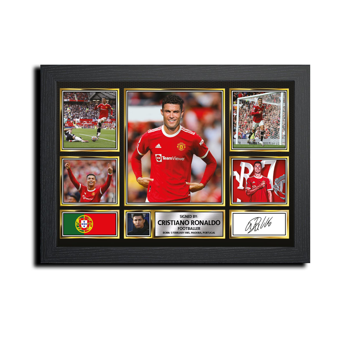 Cristiano Ronaldo Football Man Utd Gift Framed
