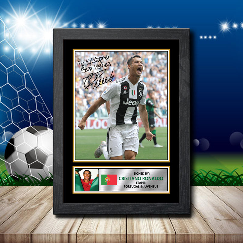 Christiano Ronaldo Juventus 2 Printed Signature Footballers Star Poster Print Framed Wall Art Gift – Christiano Ronaldo Juventus 2 Printed Signature Footballers Star Poster Print