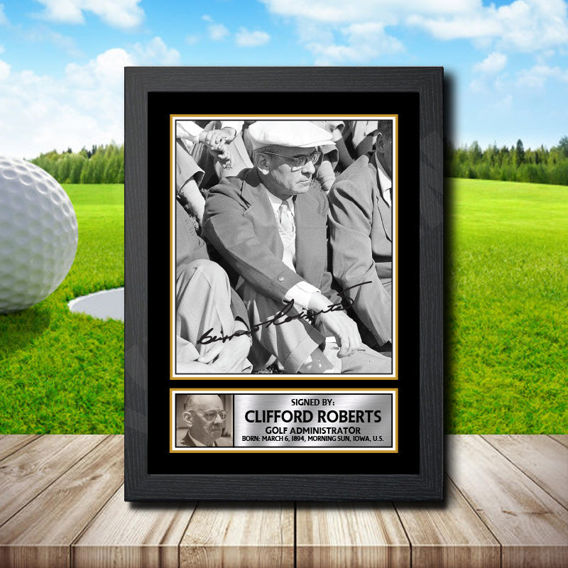Clifford Roberts Golf Printed Signature Poster Print Gift