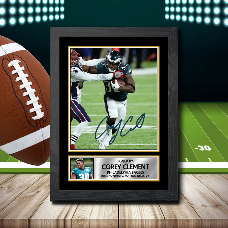 Corey Clement 2 – Printed Signature NFL Star Print – Corey Clement 2