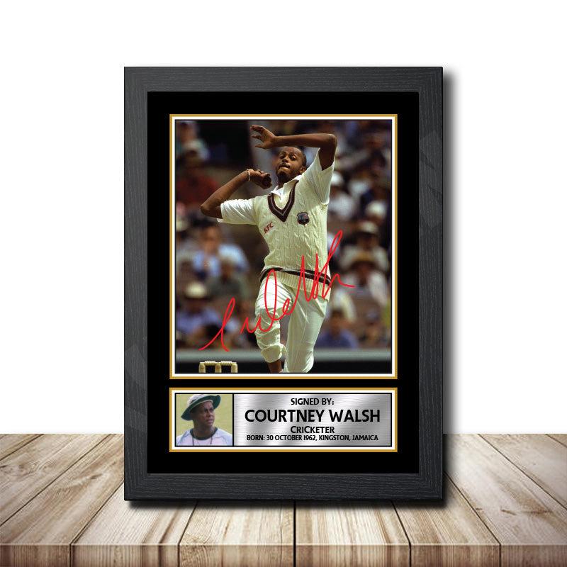 Courtney Walsh M1510 Cricketer Printed Signature Poster Print Gift