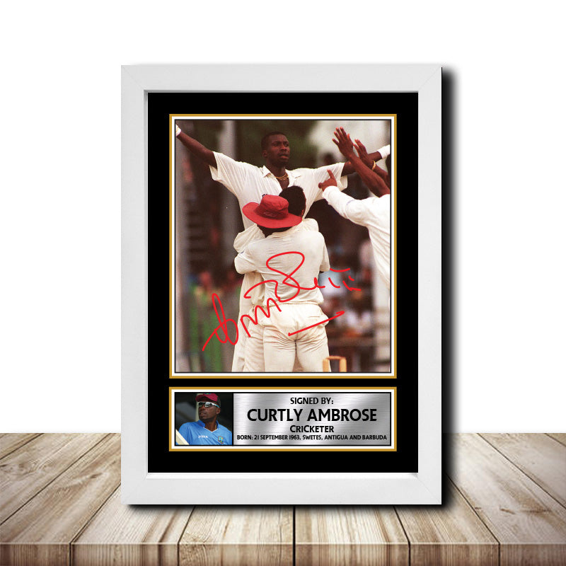 Curtly Ambrose M1515 Cricketer Printed Signature Poster Print Gift